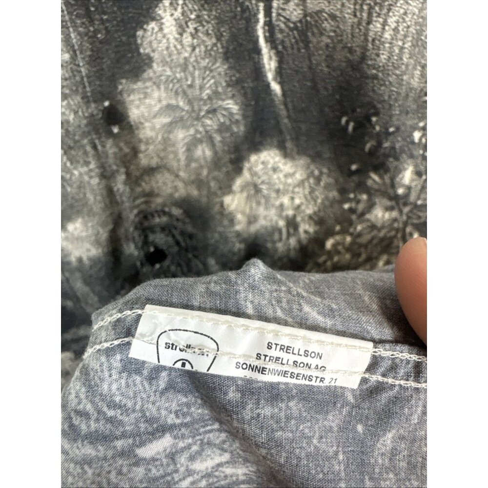 Strellson Shirt Mens M Black White Scenic Print Short Sleeve Designer - Picture 6 of 6